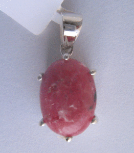 Shah Gems Women's Natural Rhodochrosite <b>Pendant</b> 925 Sterling Silver <b>Emerald</b> Cut Rose Gold Platinum Number Pattern Charm <b>Pendant</b> - Product Image 1