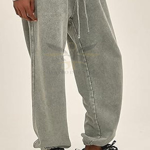 Vente chaude à la mode Slim Fit hommes lavage à l'acide pantalon de survêtement tenue décontracté confortable lavage à l'acide pantalon de survêtement - Product Image 6