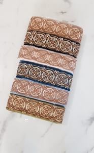 Cintas y cordones de algodón 100% hechos a medida bordados a máquina varios diseños colores 2 colores 3 pulgadas de ancho para vestidos de novia - Product Image 4