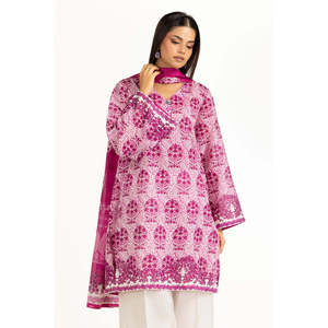 Conjunto de 3 Piezas de Chifón Estampado Morado Informal para Mujer, Primavera/Verano, Conjunto de 2 Piezas con Pantalones Cortos por Encima de la Rodilla - Product Image 2