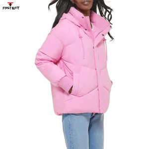 Custom Made Women Thick Puffer Jacket High Quality Full Zip Cotton Filling Long Length Breathable Waterproof Autumn Stand - Product Image 6