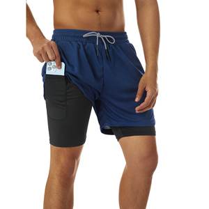 Pantalones cortos de gimnasio de estilo veraniego con logotipo personalizado para hombre, pantalones de chándal de malla deportivos informales con patrón sólido, pantalones cortos deportivos en blanco - Product Image 1