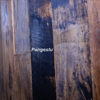 Panneaux muraux modernes en teck recyclé, aspect bois de grange, peinture originale, insonorisants et absorbants le son, motif géométrique, pour divertissement domestique