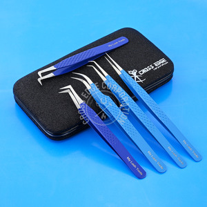 OEM vente en gros meilleure pince à épiler à pointe de fibre extension de cils professionnelle pour l'isolation des cils 90 degrés faible résistance - Product Image 5