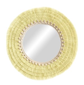 <b>Light</b> Colors Handmade Macrame Cotton Wall <b>Mirror</b>, Wall Hanging - Product Image 1