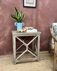 Mesa Auxiliar Moderna Hecha a Mano de Madera de Mango con Acabado Blanqueado para Dormitorio, Sala de Estar y Apartamento - Product Image 4