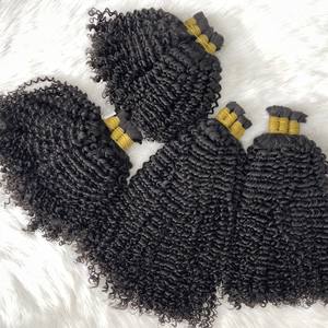 Extensions de cheveux Remy vierges noires naturelles 100% Perruques à bande bouclée non traitées Cuticules alignées en vrac 26-28 pouces du Vietnam - Product Image 2