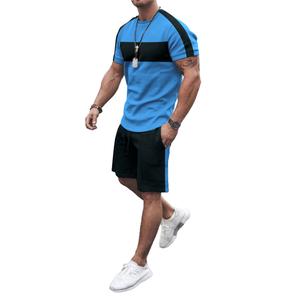 Conjunto de chándal corto de verano para hombre, chándal informal de alta calidad, para Fitness, liso, para correr, conjunto de dos piezas - Product Image 6