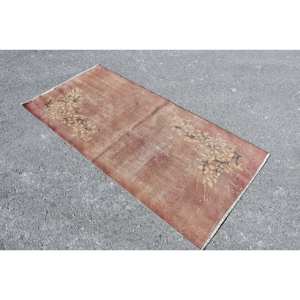Tapis Vintage en Laine Marron 3.1 X 6.2ft Classique Turc Grande Surface Rectangle Motif Abstrait Support en Latex pour Couloir Tapis de Chambre - Product Image 2