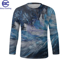 T-shirt à manches longues pour homme, col rond, tricoté, respirant, imprimé numériquement, avec design personnalisé en couleur intégrale, pour l'automne et l'hiver