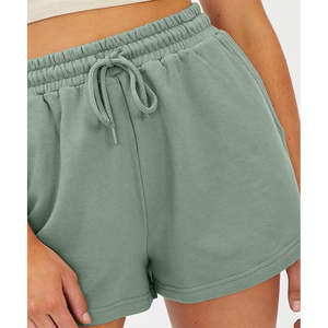 Pantalones cortos de sudor de lana de algodón 100% para mujer, pantalones cortos informales de invierno para correr, entrenamiento de gimnasia, botón de Venta caliente transpirable, precio barato - Product Image 1