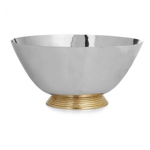 Cuencos de metal galvanizados de oro vintage modernos para servir y ensaladas Color brillante para frutas disponibles a bajo precio - Product Image 5