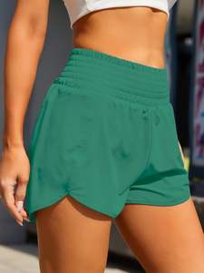Short femme short athlétique taille haute short élastique imperméable de gymnastique et d'entraînement avec poche pour la course et le sport - Product Image 2