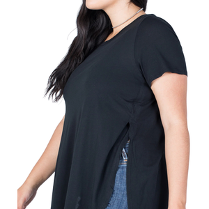 Tops de Yoga de Talla Grande con Abertura Lateral, Manga Corta, Ajuste Holgado, Ropa Deportiva Elástica para Entrenamiento, Fitness, Gimnasio y Deportes - Product Image 3