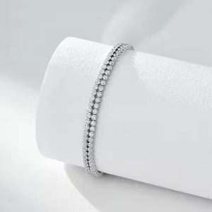 Luxury 8 Inch Moissanite Diamond <b>Tennis</b> <b>Bracelet</b> 925 Silver/10K Gold Perfect Gift for Her Special Occasions <b>Fashionable</b> Jewelry - Product Image 3