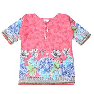 Girls Lawn Printed <b>Kurti</b> - Pink - Product Image 1