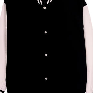 Vente en gros de vestes noires personnalisées teintes unies en laine mélangée pour hommes Jersey de sport surdimensionné Veste universitaire vierge à manches brodées - Product Image 6