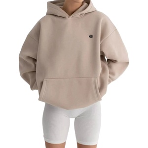 Sweat à capuche en molleton de style vintage pour femme avec nom de marque personnalisé, 100% coton, épaules tombantes, sweat à capuche pour femme, broderie personnalisée - Product Image 1