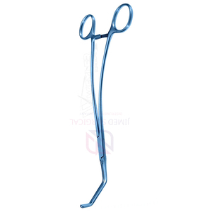 Pince vasculaire DeBakey Satinsky 9” bleue, revêtement titane, pince tangentielle, instrument chirurgical en acier allemand - Product Image 5