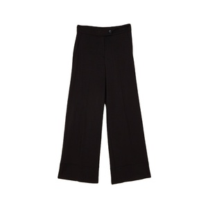 Made in Italy Autumn <b>Winter</b> Punto Milano Woman's <b>Trousers</b> with Pockets Wide Leg Button Zip Frontside Different Colors - Product Image 1