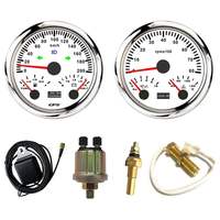 2026 85mm 2 Gauge Set Piston GPS Speedometer 200KM/J Odometer Tachometer 8000RPM Suhu Bahan Bakar/Air  40-120 Tekanan Oli