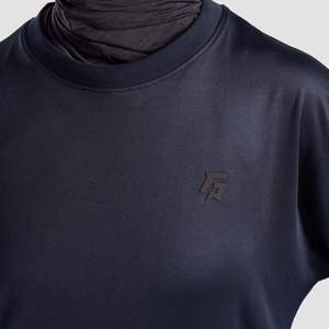 Motion Flow Modest Sportswear Long <b>Top</b> in Navy with Stylish Motion Flow Design - Product Image 5