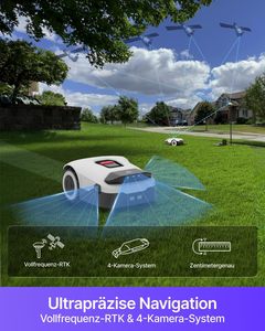 Tondeuse à gazon robotisée intelligente Genie 3000 avec RTK et vision à 4 caméras, cartographie, détection d'obstacles par IA, contrôle par application et capteur de pluie - Product Image 2