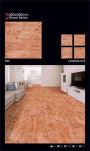 Série Bois Carreaux en céramique 600x600mm Imitation pierre Texture brillante Surface lumineuse Design contemporain Carreaux de sol pour villas - Product Image 6