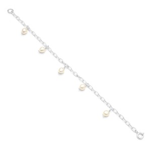 8mm 10mm Naturel Blanc Crème Véritable Perle De Riz D'eau Douce Pierre Perles Bracelet Bijoux En Argent Sterling 925 Dernière Conception Alibaba - Product Image 2