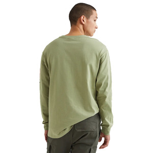 Top Trending Men Olive Green Color Personalizado Pantalla impresa Mangas completas 100% Algodón Jersey Hombres Camisetas Casuales - Product Image 2