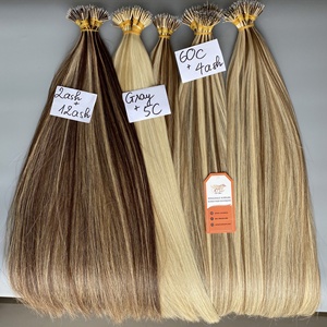 Extensiones de cabello Nano Tip pre-Bonde de colores resaltados personalizados, cutícula de fondo grueso completo, cabello alineado, cabello crudo vietnamita 100% - Product Image 1