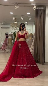 Lehenga Choli moderne pour soirée, en tissu de soie chinon, séchage rapide, jusqu'à la taille 44, avec doublure intérieure - Product Image 2