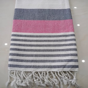 Soft Quick-Dry Lightweight Eco-friendly Recycled Cotton <b>Striped</b> Turkish Woven Beach <b>Towel</b> Absorbent Dry Clean Pool Travel - Product Image 1