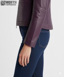 Chaquetas de Cuero para Mujer al por Mayor 2025, Tejidas, de Lona, Transpirables, de Alta Calidad, Ropa de Invierno Personalizada - Product Image 3