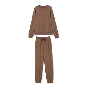 Ensemble de survêtement décontracté pour femmes avec sweat-shirt à imprimé et pantalon assorti, taille élastique, pulls unis, automne-hiver - Product Image 6