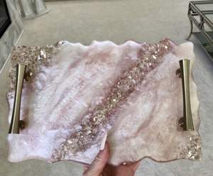 ACERCA DE Bandeja de servicio de epoxi de resina hecha a mano Elementos esenciales de cocina únicos para el hogar Restaurante Hotel Servicio decorativo Tra - Product Image 1