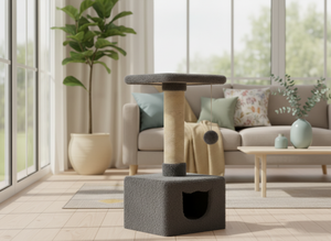 Arbre à chat Amistar Classic en jute de haute qualité avec emballage en carton, design à 2 niveaux pour chats et chatons de toutes races et tailles - Product Image 5