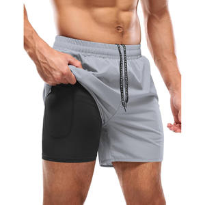 Custom Athletic Mesh <b>Shorts</b> <b>with</b> Compression Liner <b>Phone</b> <b>Pocket</b> Sporty Style for Workout Sports Fitness Gym Running Jogging - Product Image 1