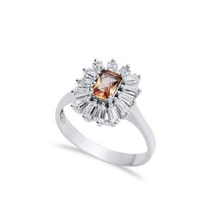 Baguette Cut Élégant Cluster Sultanite Anneau Poire Centre Sultanite Couleur Changement Gemme 925 Bijoux En Argent Sterling - Product Image 1