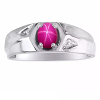 Bague de fiançailles vintage Landy Star Ruby en argent sterling 925, sertie à griffes, certifiée par un tiers, bague de promesse de mariage, étoile à 6 branches