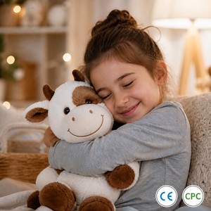 Adorable Vache en Peluche Douce, Poupée Rembourrée en Mousse à Mémoire <span class=keywords><strong>de</strong></span> <span class=keywords><strong>Forme</strong></span> pour Cadeau d'Anniversaire Enfant - Product Image 3