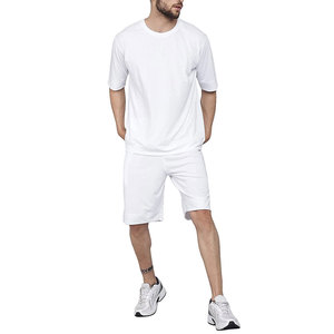 Conjuntos de pantalones cortos informales para hombre, precio al por mayor, camiseta de manga corta con diseño de logotipo personalizado OEM y conjunto de pantalones cortos de algodón transpirable High Street - Product Image 6