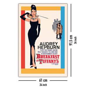 Audrey Hepburn in Breakfast at Tiffany's Black Frame Paper <b>Poster</b> for Wall Decor - Product Image 4