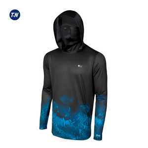T-shirts de pêche unisexes à manches longues de haute qualité, en Spandex/Polyester, UPF50, antibactériens, camouflage, évacuation de l'humidité - Product Image 3