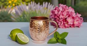 Tasse de mule de Moscou en cuivre massif de 16 onces fabriquée à la main chopes de bière non doublées gravées avec poignée classique en forme de C Design attrayant - Product Image 5