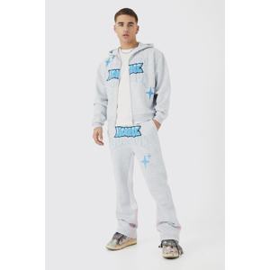 Ensemble sweat-shirt à capuche et pantalon de survêtement évasé pour hommes, poids lourd, nouvelle conception évasée, sérigraphie - Product Image 1