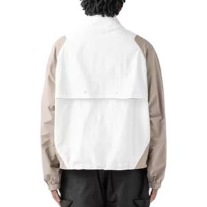 Veste coupe-vent vintage à col montant avec logo personnalisé, imperméable, à capuche, coupe-vent, grande taille, décontractée pour homme - Product Image 5