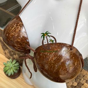 Estilo Hawaiano Coco Eco Brand Coconut Shell Bra Bikini Top para verano Luau Party Halloween Hawaiian Costume Accesorio - Product Image 2