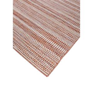Alfombra Rectangular Abrash Hecha a Mano de Lana y Viscosa con Tejido Plano a Rayas y Parches en Rojo y Naranja para Decoración del Hogar, Modelo ADWV-13058, Lavable - Product Image 2