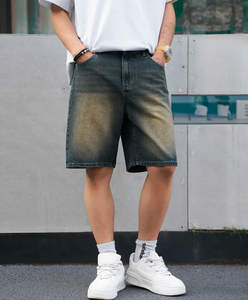 Wholesale Summer High Quality Plain Denim Jorts for Men Double Side Pockets Long Shorts Casual Wear Outdoor <b>Running</b> Breathable - Product Image 6